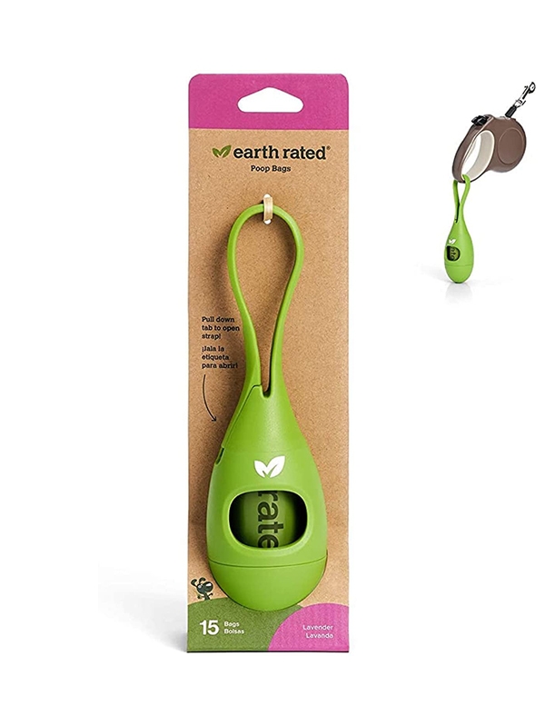 Earth Rated - New Leash Dispenser - диспенсър с 15 броя разградими пликове с аромат лавандула