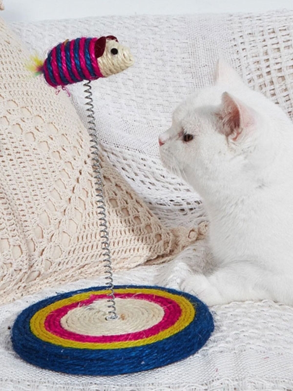 Играчка за котки Мишка на пружина