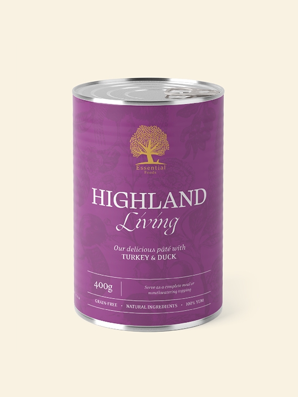 Мокра храна за кучета Essential Highland Living pâté 400g