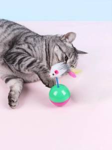 Играчка за котки топка с мишка