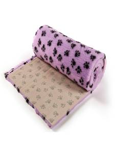 Лилава нехлъзгаща се постелка за кучета Bronte Glen Active Non-Slip Vet Bedding Lilac Paws