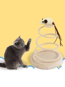 Плюшена играчка за котки Мишка на спирална пружина