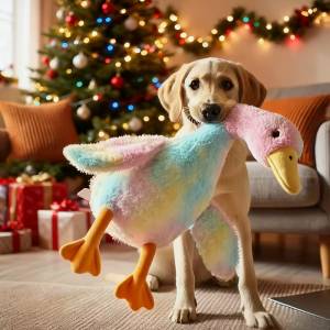 Плюшена играчка за кучета Цветна гъска