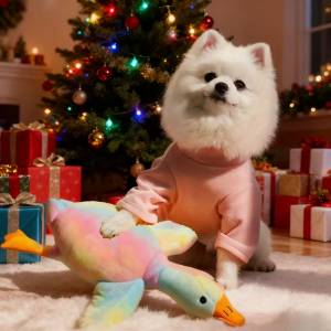 Плюшена играчка за кучета Цветна гъска