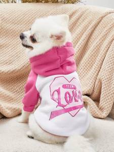 Сладурски суичър за кучета в бяло и розово Love Team