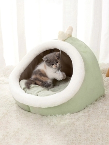 Сладурско плюшено легло с играчка за котки Динозавър